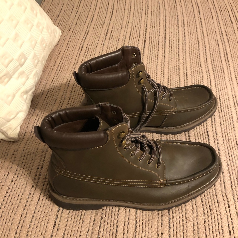 GH Bass Brown Leather Work Boots like new